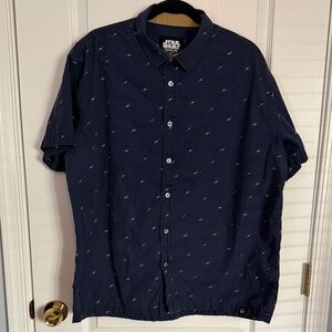 Star Wars Men's Dark Blue Button Down Shirt